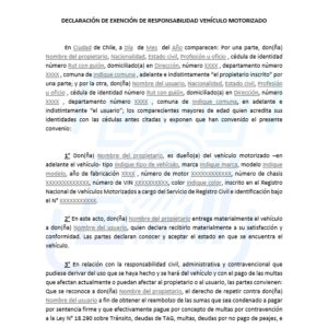 Declaración de exención de responsabilidad de vehículo motorizado (imagen 1)