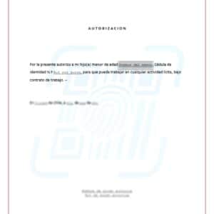 Autorizacion de trabajo para un menor (imagen 2)