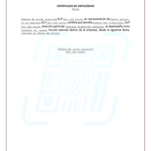 Certificado de antiguedad (imagen 2)