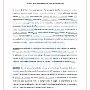 Contrato de arriendo de vehiculo motorizado (imagen 1)
