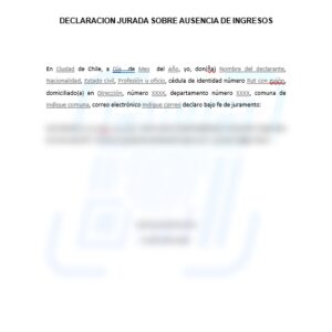 DECLARACION JURADA SOBRE AUSENCIA DE INGRESOS